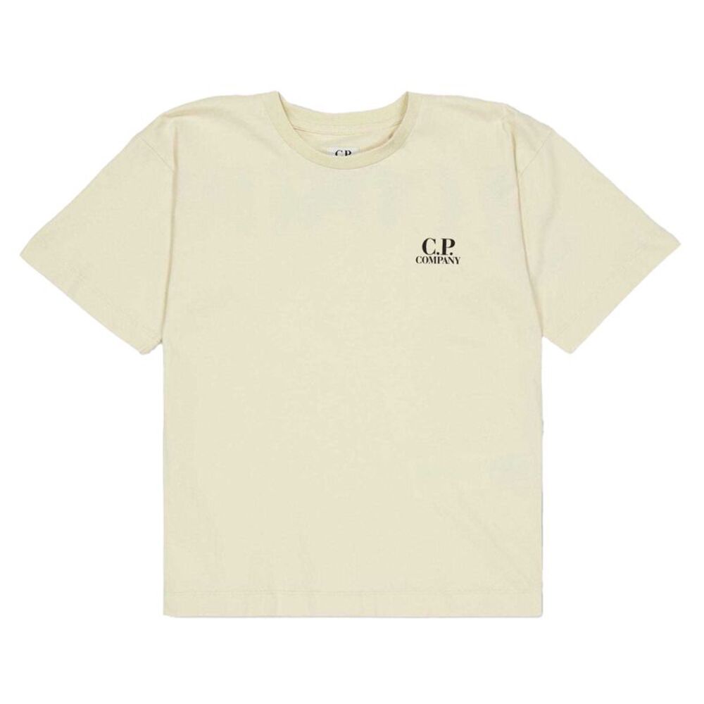 C.P. Company Childrens/Kids Back Print Logo T-Shirt / Ecru